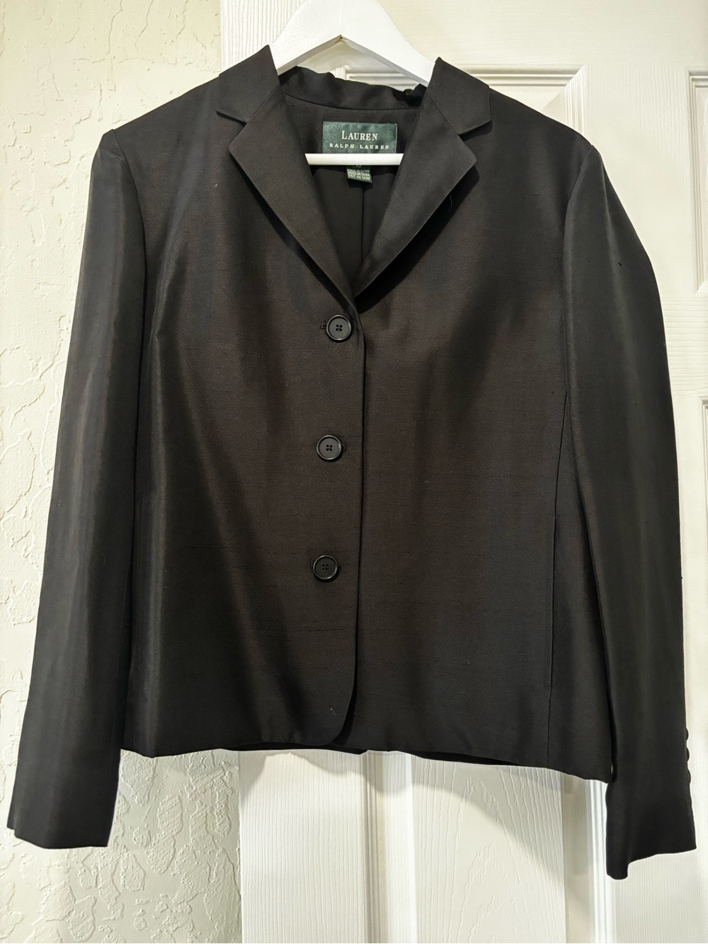 Lauren Ralph Lauren Silk Black Tailored Jacket
